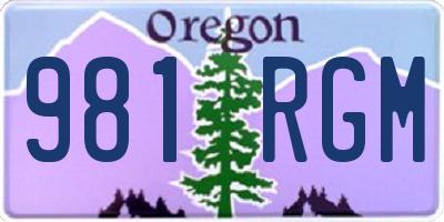 OR license plate 981RGM