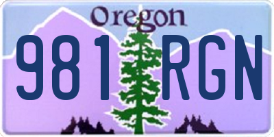 OR license plate 981RGN