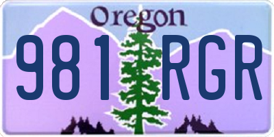 OR license plate 981RGR