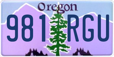 OR license plate 981RGU