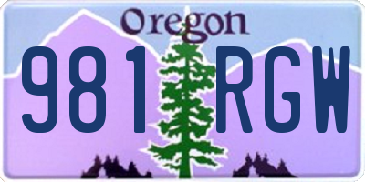 OR license plate 981RGW