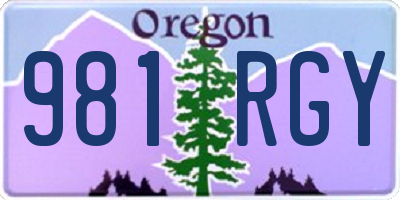 OR license plate 981RGY