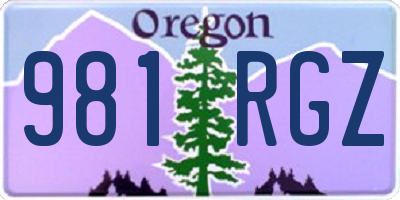 OR license plate 981RGZ