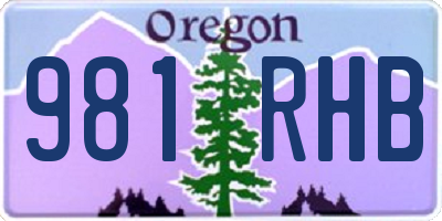 OR license plate 981RHB