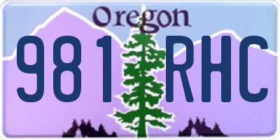 OR license plate 981RHC