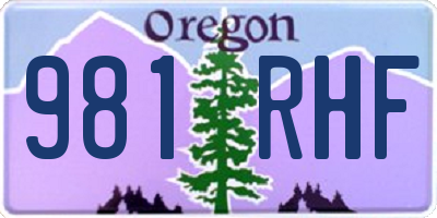 OR license plate 981RHF