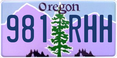 OR license plate 981RHH