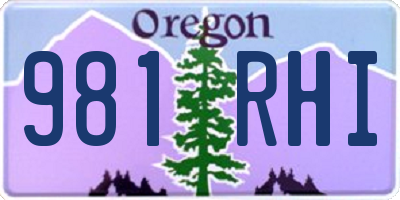 OR license plate 981RHI