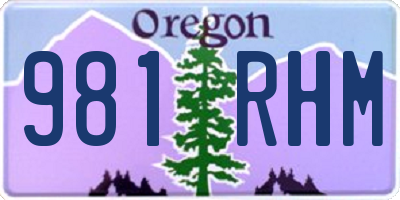 OR license plate 981RHM