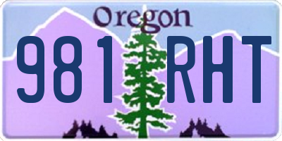 OR license plate 981RHT