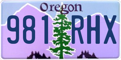 OR license plate 981RHX