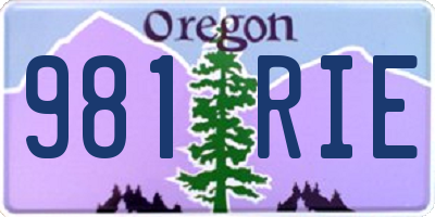 OR license plate 981RIE