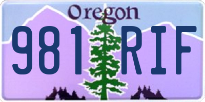 OR license plate 981RIF