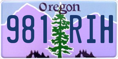 OR license plate 981RIH