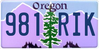 OR license plate 981RIK