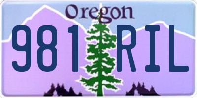 OR license plate 981RIL