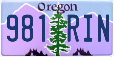 OR license plate 981RIN