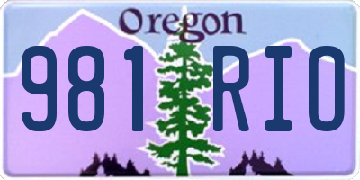 OR license plate 981RIO