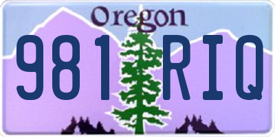 OR license plate 981RIQ