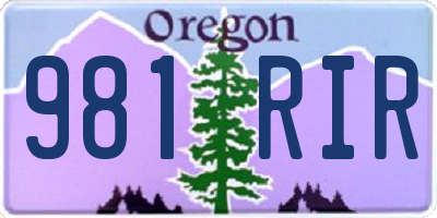 OR license plate 981RIR