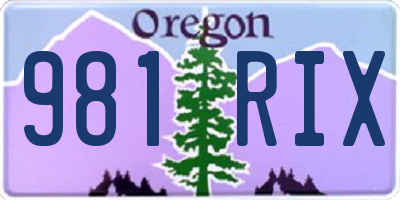 OR license plate 981RIX