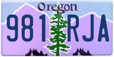 OR license plate 981RJA