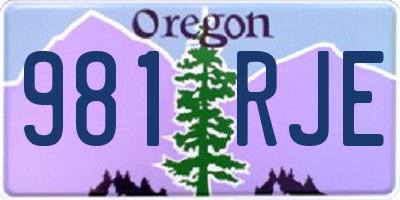 OR license plate 981RJE