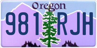 OR license plate 981RJH