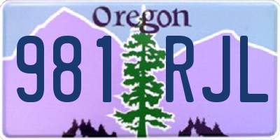 OR license plate 981RJL