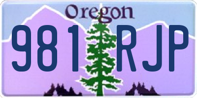 OR license plate 981RJP