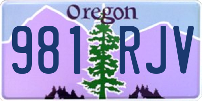 OR license plate 981RJV