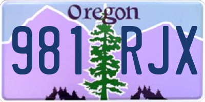 OR license plate 981RJX