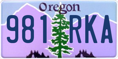 OR license plate 981RKA