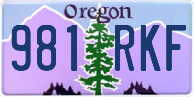 OR license plate 981RKF