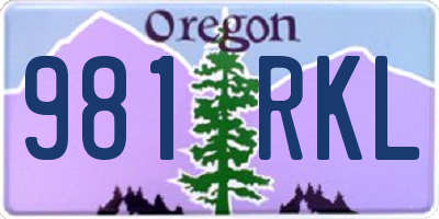 OR license plate 981RKL