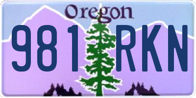 OR license plate 981RKN