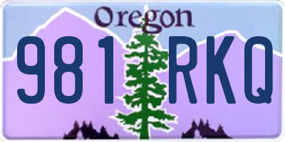 OR license plate 981RKQ
