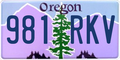 OR license plate 981RKV