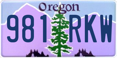 OR license plate 981RKW