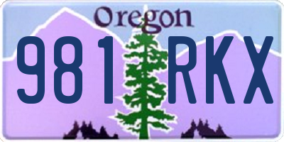OR license plate 981RKX