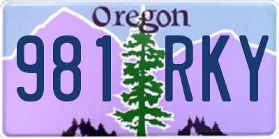 OR license plate 981RKY