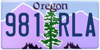 OR license plate 981RLA