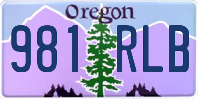 OR license plate 981RLB