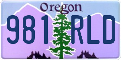 OR license plate 981RLD