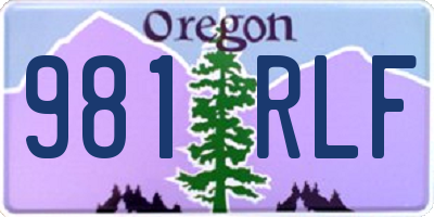 OR license plate 981RLF