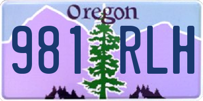 OR license plate 981RLH