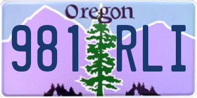 OR license plate 981RLI