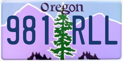 OR license plate 981RLL