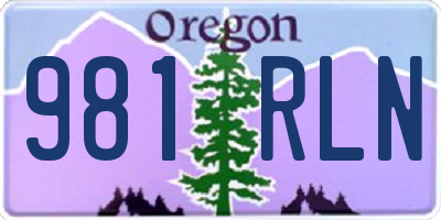 OR license plate 981RLN