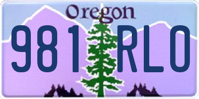 OR license plate 981RLO